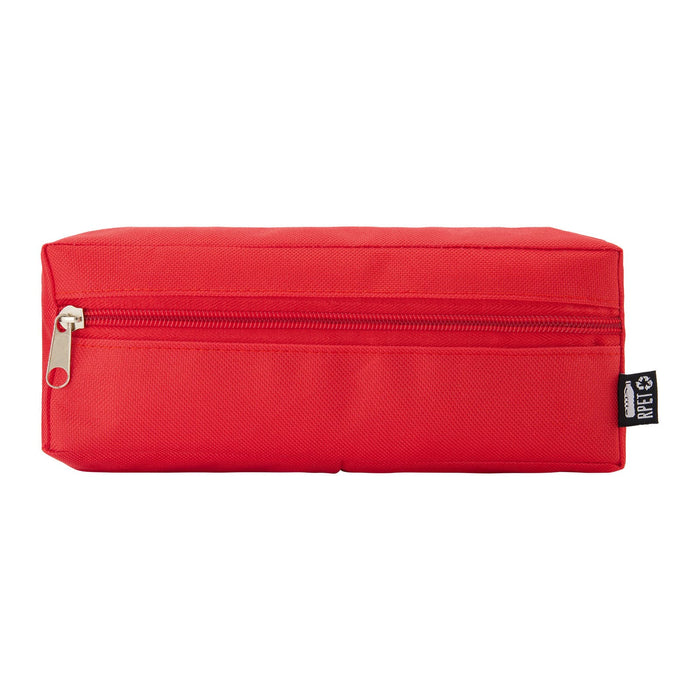 Tech Pack Essential - A red utility case with a zip closure and a branding label on the side.