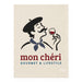 Haven Large Cotton Tea Towel - A large cotton tea towel in cream featuring a vintage-style illustration of a man enjoying a glass of wine and branding.