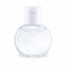 Expo Essentials Pack - A clear, round bottle of gel hand sanitiser with a white pump top. The gel contains small bubbles.