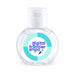 Expo Essentials Pack - A clear gel hand sanitiser in a round bottle with a white pump lid. It features a logo on the front.