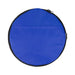The Hustle Pack - A round blue duffle bag with a black zip and a logo on the side.