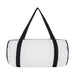 The Escape Pack - A white duffle bag with black straps and a zip closure, featuring a logo on the side.