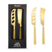 The Coastal Edit - A cheese set featuring two stainless steel knives with a gold finish, presented in a black box.