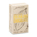 The Winter Warmer Pack - A package of drinking chocolate in cream and beige, featuring a logo and a sketch of cocoa pods.