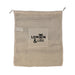 Eco Pack - A beige mesh bag with a square pocket and a logo. It features a drawstring closure for secure storage.