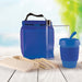 Picnic Pack - A blue picnic pack containing a drink bottle, reusable cup, cutlery, and food containers.