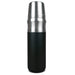 The Winter Warmer Pack - A drink bottle with a silver stainless steel top and a matte black base, featuring a logo.