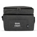 The Refined Graze - A grey insulated cooler bag with a zippered top and a front pocket, featuring a logo.