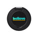 Tech Pack Essential - A black circular compact mirror featuring a colourful logo design. It has a hinged cover for easy opening.
