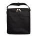 The Reel Deal - A black insulated lunch bag with a zip closure and adjustable strap, featuring a front pocket.