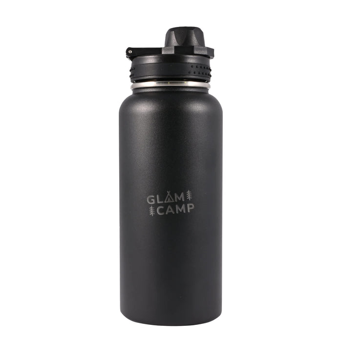 Daily Grind Pack - A drink bottle in matte black with a screw top and a small logo on the side.