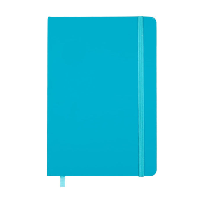 Expo Essentials Pack - A turquoise notebook with a matching elastic band and a ribbon marker. It features a smooth, solid cover.