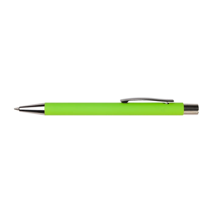 Expo Essentials Pack - A green pen with a silver clip and a ballpoint tip, sleek and modern in design.
