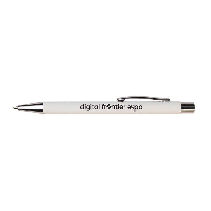 Expo Essentials Pack - A white pen with a silver clip and branding on the barrel.