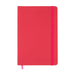 Expo Essentials Pack - A bright pink notebook with a matching elastic band and a ribbon bookmark. It has a smooth cover and a logo.