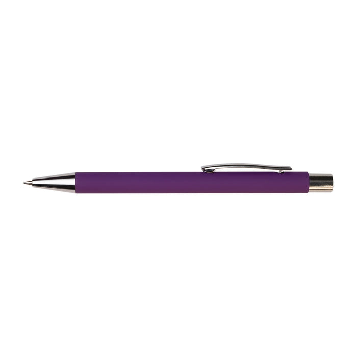 Expo Essentials Pack - A purple pen with a silver clip and a shiny tip. It has a smooth grip and a sleek design.