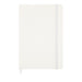 Expo Essentials Pack - A white notebook with a grey elastic band and a ribbon bookmark. It has a smooth cover and no visible branding.