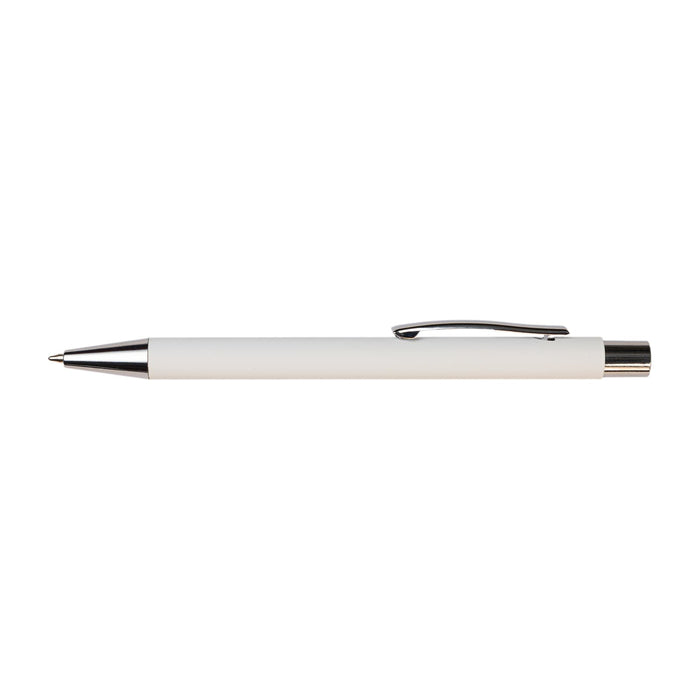 Expo Essentials Pack - A white pen with a silver clip and metal accents. The pen has a sleek, minimalist design.