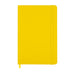 Expo Essentials Pack - A yellow notebook with a smooth cover and an elastic closure. It features a ribbon bookmark.