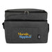The Good Things - A grey insulated lunch bag with a front pocket and a logo featuring colourful text.