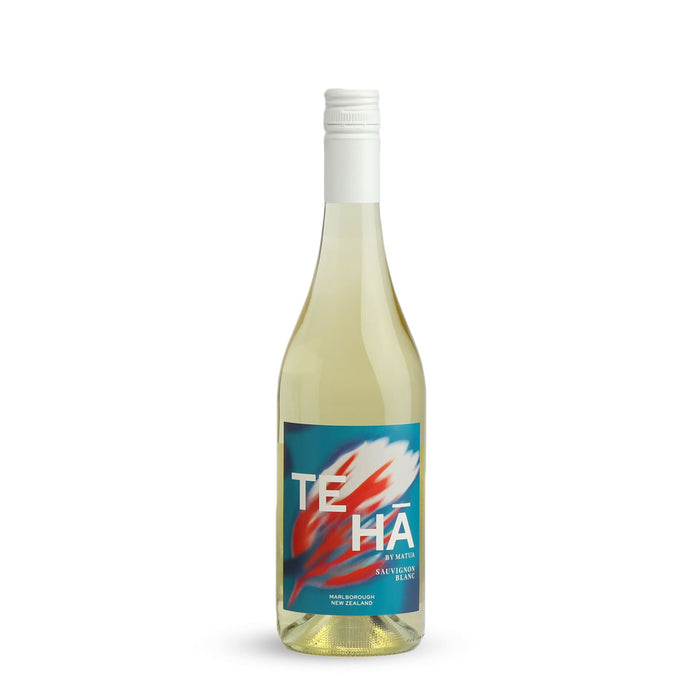 The Perfect Pairing: Christmas Edition - A drink bottle of Sauvignon Blanc with a blue and red label, featuring abstract design elements.