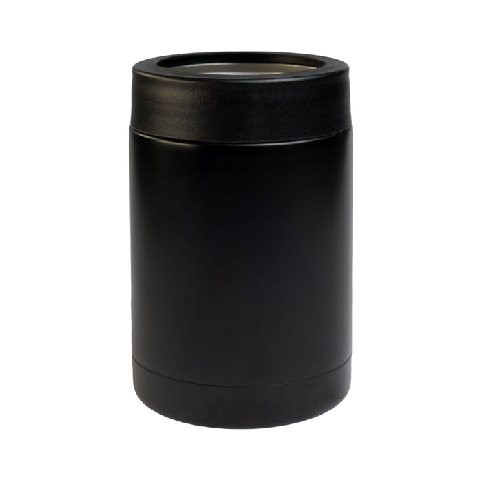 The Gone Fishing Pack - A black insulated drink bottle with a sleek design and a secure lid, suitable for outdoor activities.