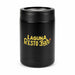 The Gone Fishing Pack - A black drink bottle with a cylindrical design. It features a logo on the front.