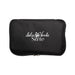 The Knock Off Pack - A black zippered travel pouch featuring a logo with a palm tree design.