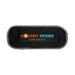 The Escape Pack - A black storage pack with a grey trim featuring a logo in orange and turquoise. Suitable for camping use.