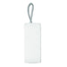 The Escape Pack - A white portable device with a grey lanyard attached, designed for convenience and mobility.