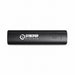Tech Pack Charge - A black portable charger with a logo and a power indicator light. The design is sleek and rectangular.