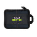 The Hustle Pack - A black zipped pouch featuring a mesh pocket and a logo. It has a handle for easy carrying.