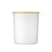The Glow & Graze: Christmas Edition - A white ceramic container with a bamboo lid, featuring a minimalist design and a logo on the side.