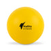 The Game Day Pack - A yellow exercise ball with a logo in black, featuring a smooth, round surface.