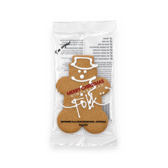 The Knock Off for Christmas Pack - A gingerbread man cookie in a clear wrapper, featuring white icing decorations and a festive 'Merry Christmas' message.