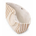 The Good Stuff Pack - A tan and cream striped tote bag with an inner lining and two handles. It has a snap closure.