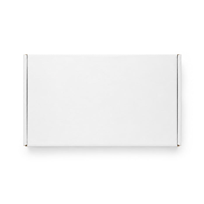 Custom Box with Locking Lid 290 x 175 x 60mm - A white custom box with a locking lid, measuring 290 x 175 x 60mm, featuring a simple design.
