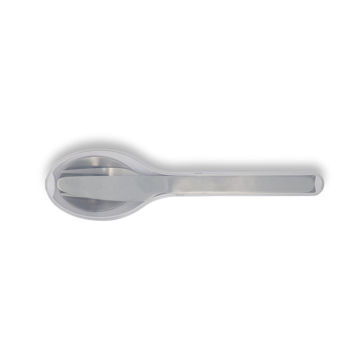 Juniper Cutlery Set - A stainless steel spoon from the Juniper Cutlery Set, featuring a sleek and polished design.