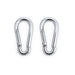 Anywhere Resistance Fitness Set - Two silver metal carabiner clips with a shiny finish, featuring oval shapes and spring-loaded closures.