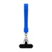 Wrist Tactile Phone Holder Keytag - A blue wrist tactile phone holder keytag with a textured grip and a metal clip for attachment.
