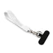 Wrist Tactile Phone Holder Keytag - A white wrist strap keytag with a textured grip and a metal clip for attaching keys or other items.