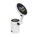 Tutor Maglock Phone Holder - A white phone holder with a rotating top, featuring a round, black surface with a logo.