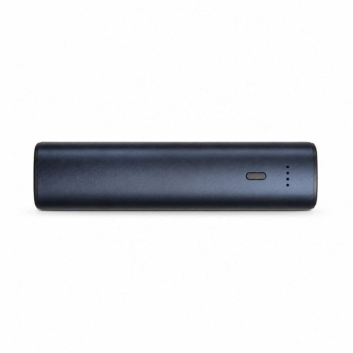 Symbolique 5,000mAh Power Bank - A dark blue power bank with a sleek design and four indicator lights. It has a simple, modern style.