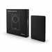 The Modern Essential Gift Set - A black power bank next to its box, featuring a wireless charging area and a logo.