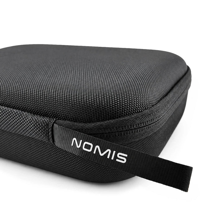 Aero by Nomis Headphones - A black protective case for headphones featuring a branded zipper pull. The texture is ribbed and durable.