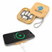 Reveal Square Wireless Charger Set - A bamboo box containing a wireless charger and multiple charging cables, featuring a logo on the lid.