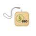 Reveal Square Wireless Charger Set - A square wireless charger in bamboo with a logo and a woven strap for easy carrying.