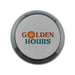Dazzle RGB Speaker - A round, black and silver speaker with a textured surface and a logo on the front.
