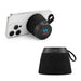 Empire Maglock Ph Stand Speaker - A black portable speaker with a fabric design, displayed with a phone leaning against it. Features a logo.