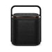Hudson Bluetooth Speaker - A black Hudson Bluetooth speaker featuring a top control panel and a handle for portability.